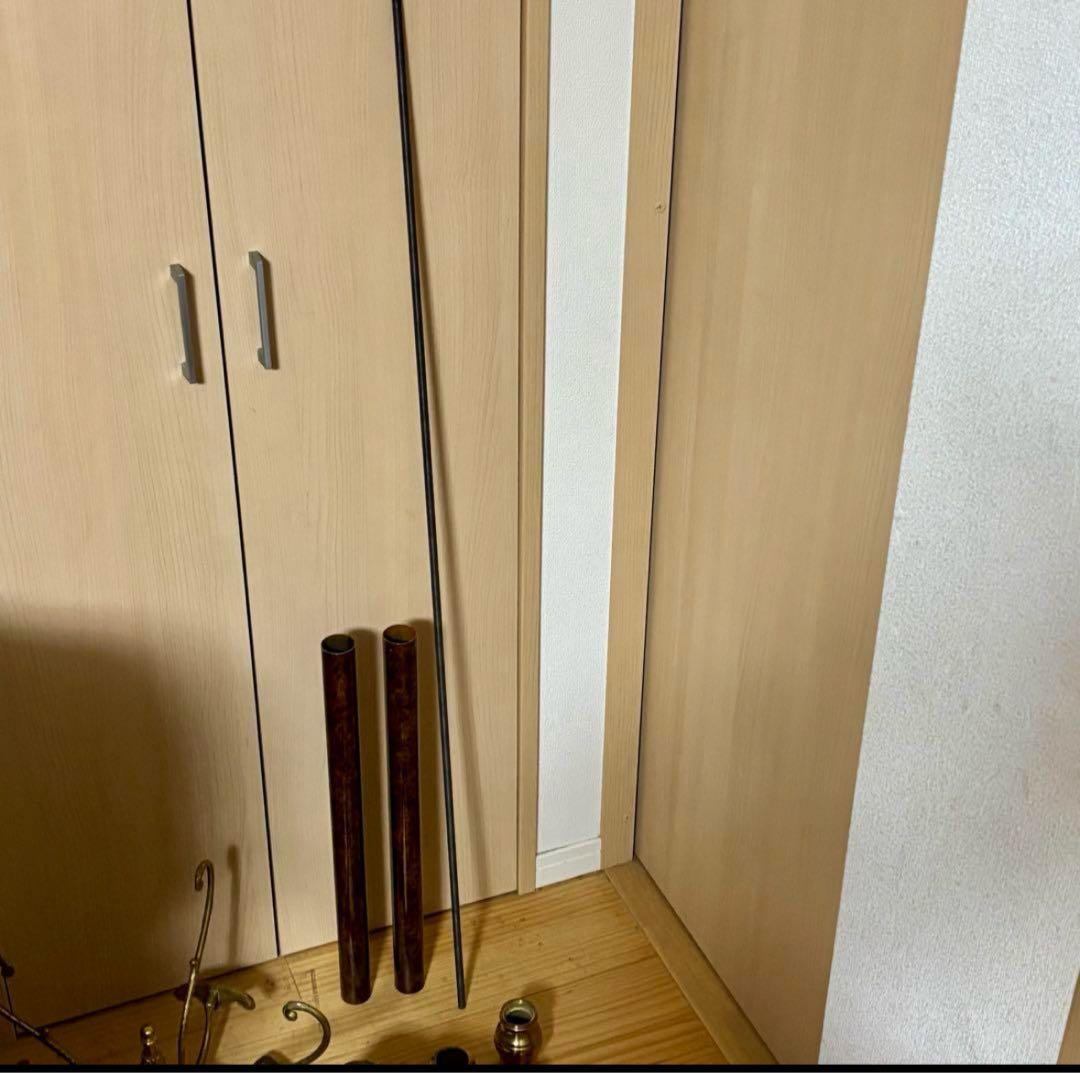 ①イタリア製 ハンガーポール ハンガーラック コート 輸入家具 真鍮 ゴールド