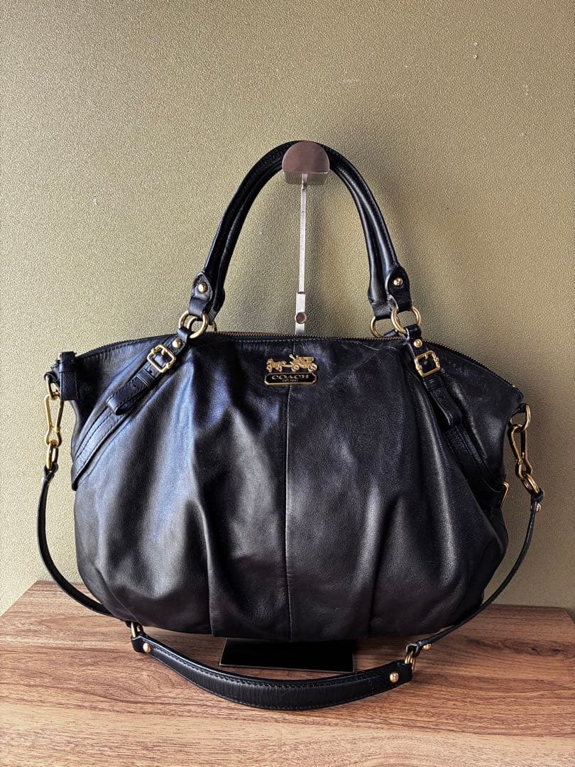 コーチ マディソン ラージ ソフィア サッチェル 15960 ブラックレザー