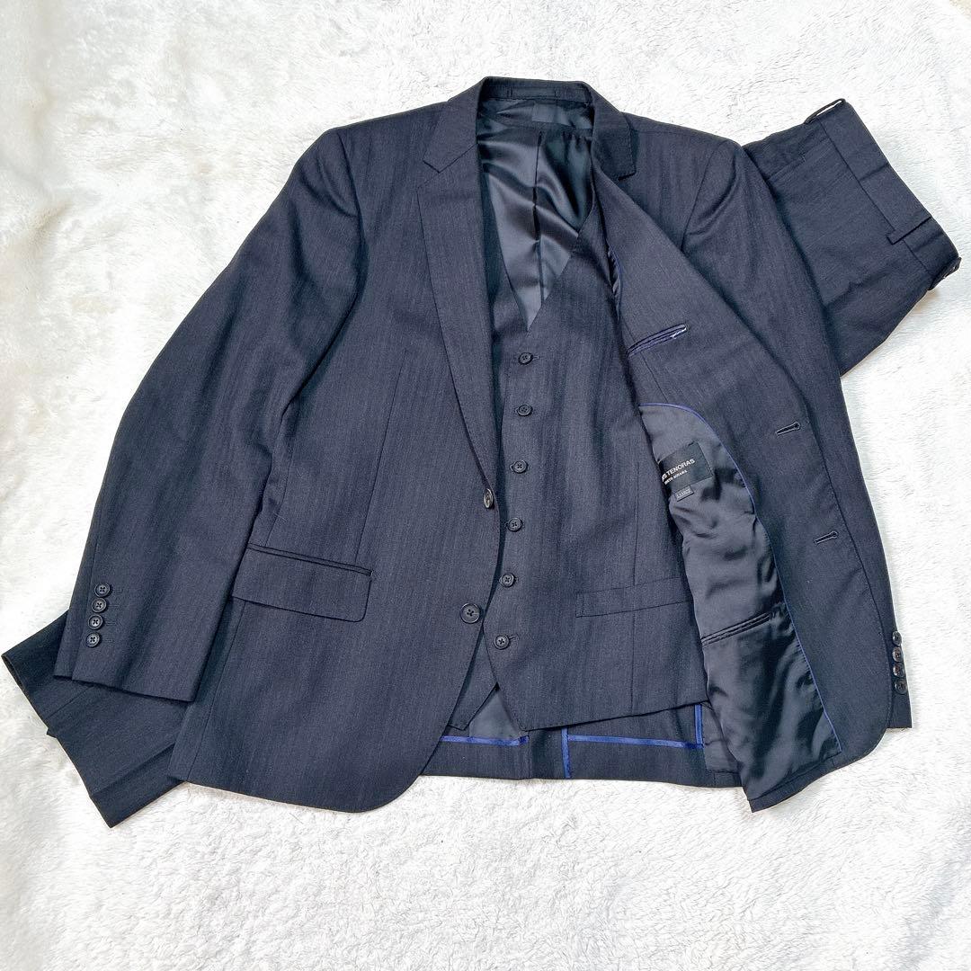 メンズ　ティノラス　スーツセットアップ　スリーピース　LL ストライプ