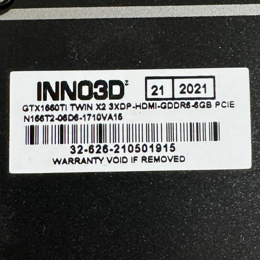 送料込【INN03D】NVIDIA GeForce GTX 1660Ti 6GB