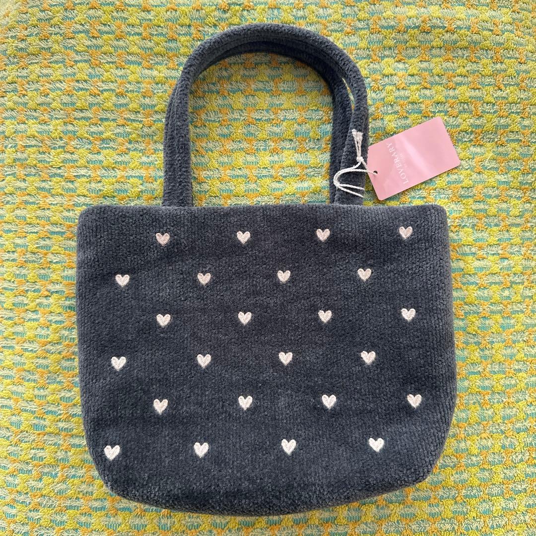 【とろろごはん】ラブラリーハート グレー バッグ&ストラップ&ポーチ