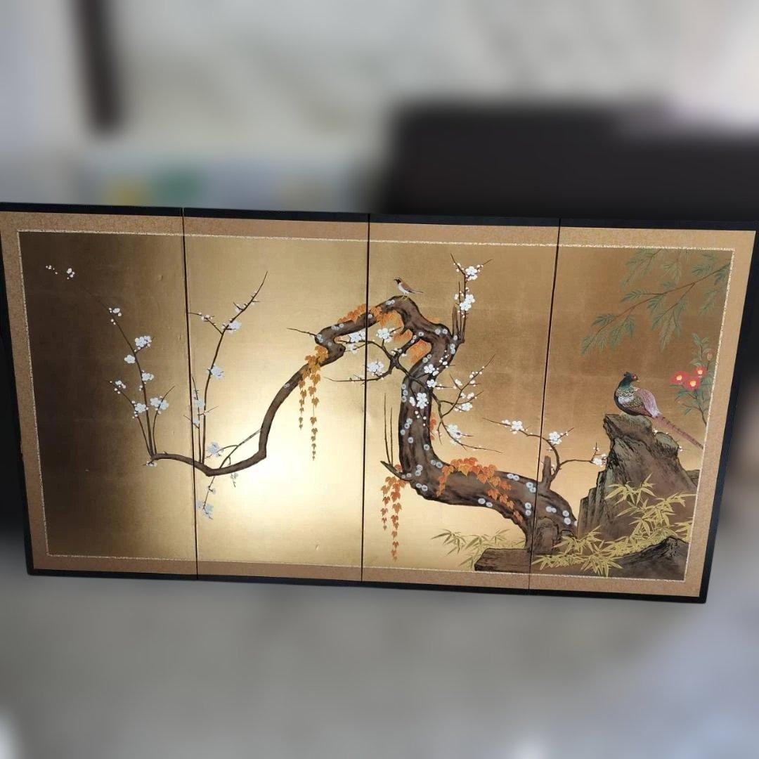 ◇金箔　屏風　梅図