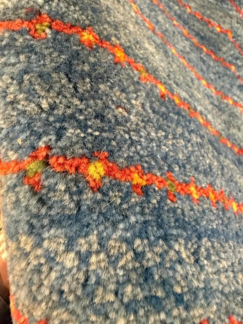 ギャッベ 90x62cm ペルシャ絨毯 手織り ギャベ 玄関マットラグ 絨毯