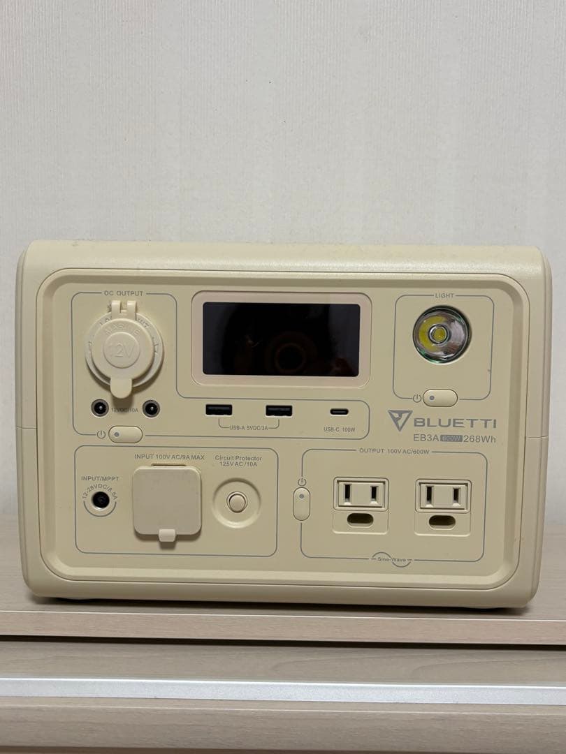 小型ポータブル電源 268Wh、600W 充電ケーブル付き