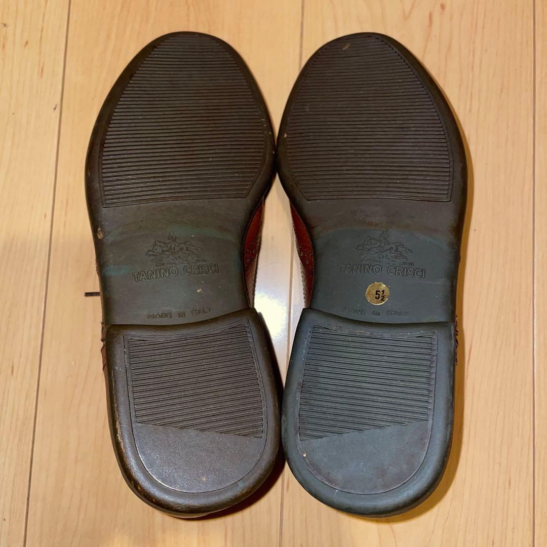 希少イタリア製【タニノクリスチー】ウィングチップグレインレザーシューズ美品シボ革