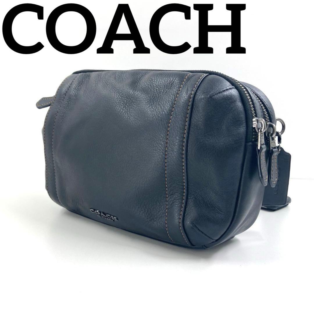 COACH　コーチ　ボディバッグ　ウエストバッグ　レザー　ブラック