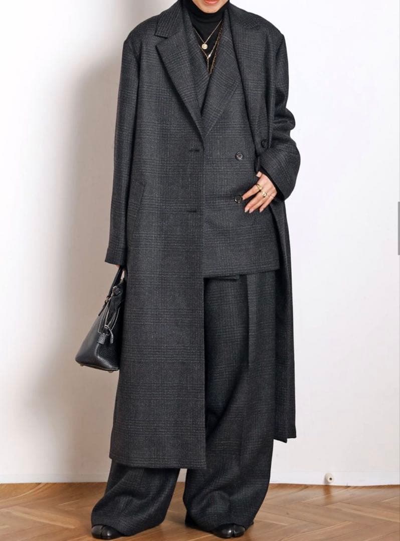 【新品未使用】完売品 apstudio グレンチェックダブルジャケット 36