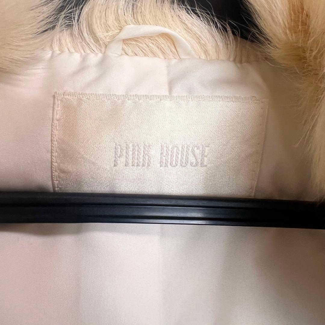 ピンクハウス ファージャケット ラムレザー ホワイト もこもこ Mサイズ