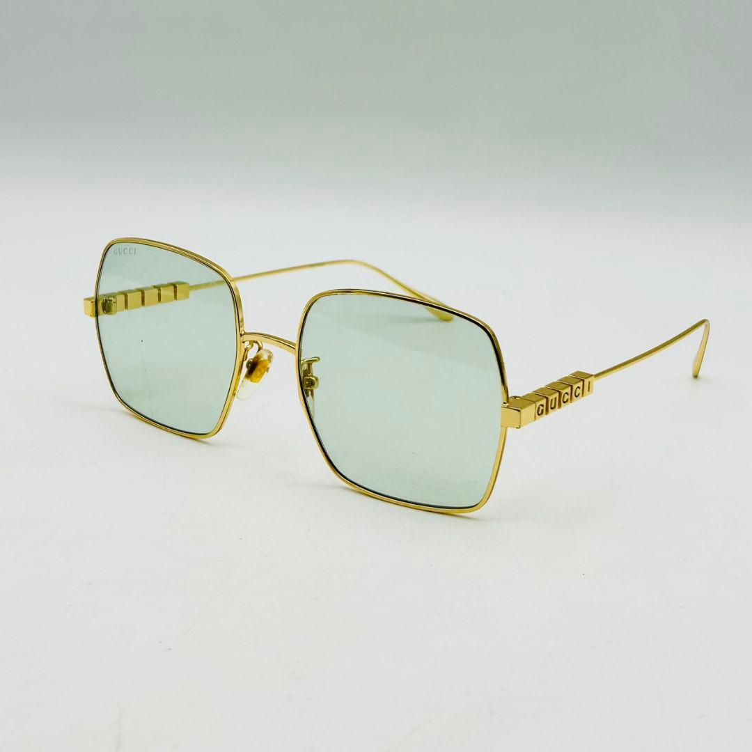 GUCCI ゴールドフレーム グリーンレンズ サングラス