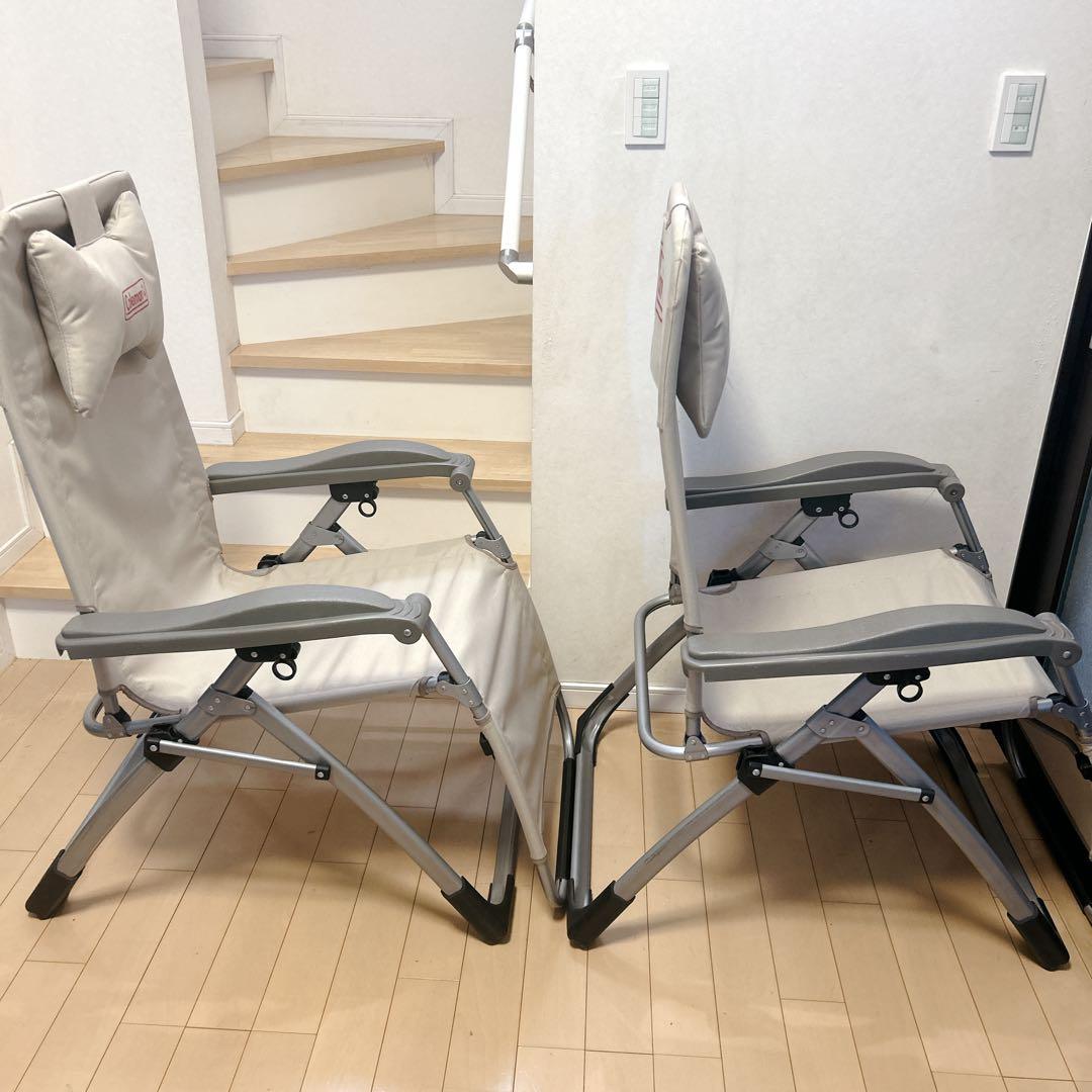【2脚セット】希少 Coleman フリーリクライニングチェア 廃盤品 ベージュ