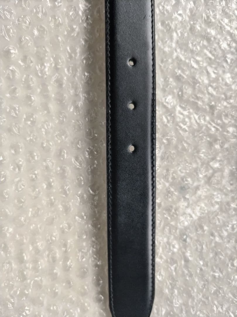 訳あり GUCCI グッチ Ladys ブラックレザー ベルト ダブルGロゴ