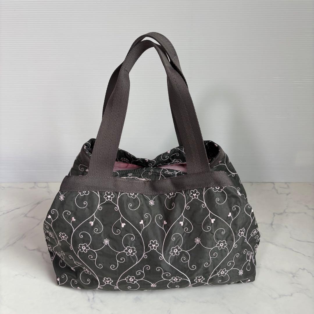 新品 レスポートサック ハワイ限定 グレー ヴァイン ハンドバッグ 刺繍