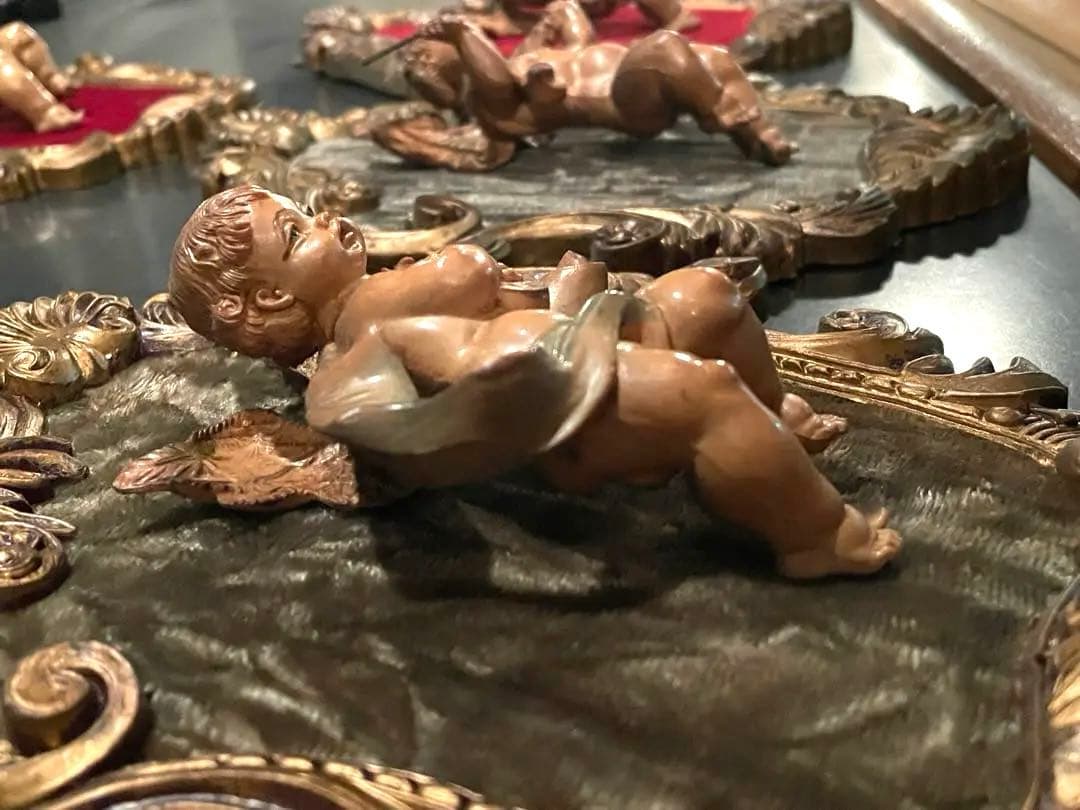 11枚セット　天使のフレーム　イタリア　ディポセ　3D立体的天使　ヴィンテージ