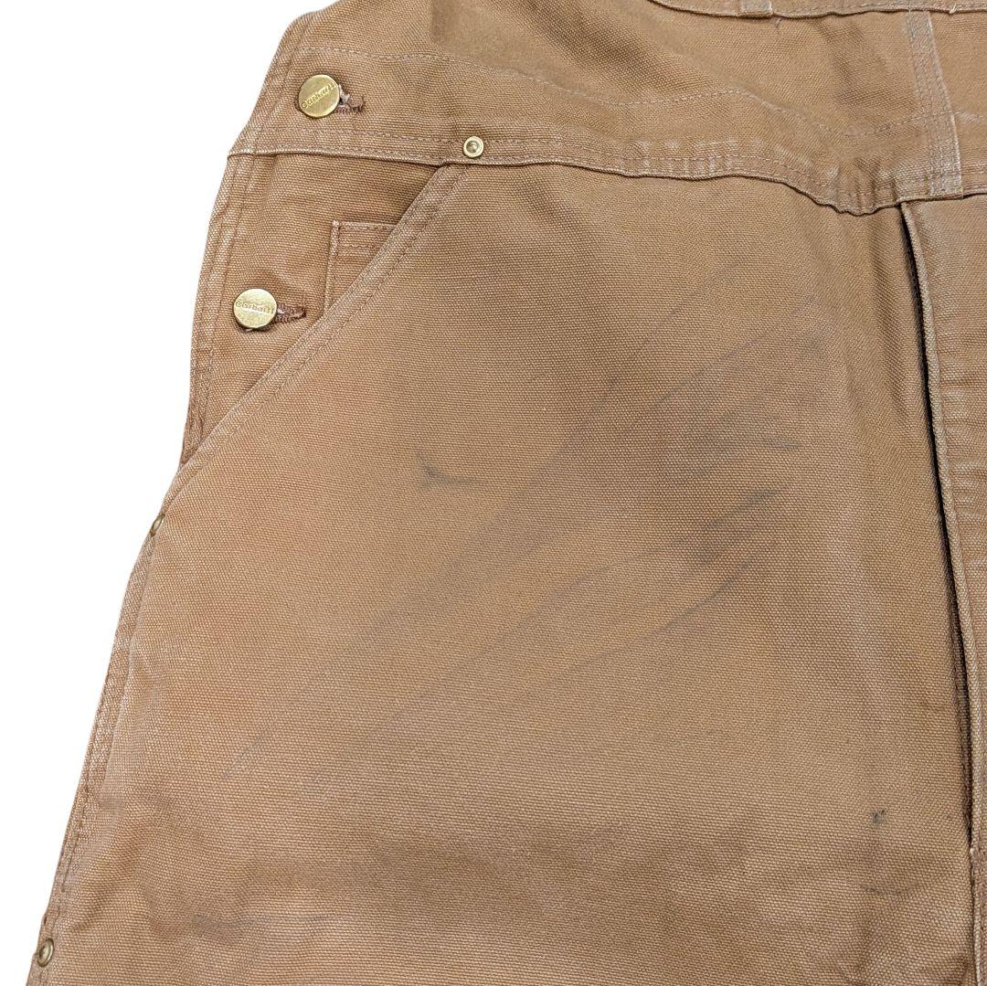 USA製 カーハート ダブルニー オーバーオール ダック地 裏キルト W42