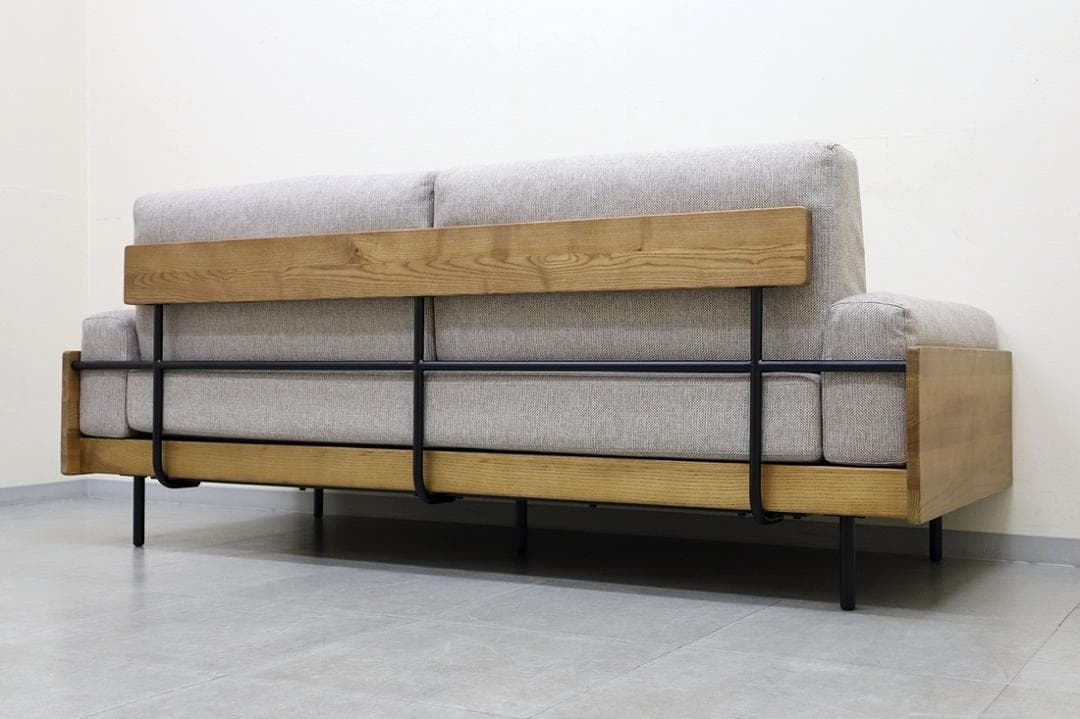 未使用品 ウニコ TREL トレル 3シーター ソファ 天然木 無垢材 フェザー