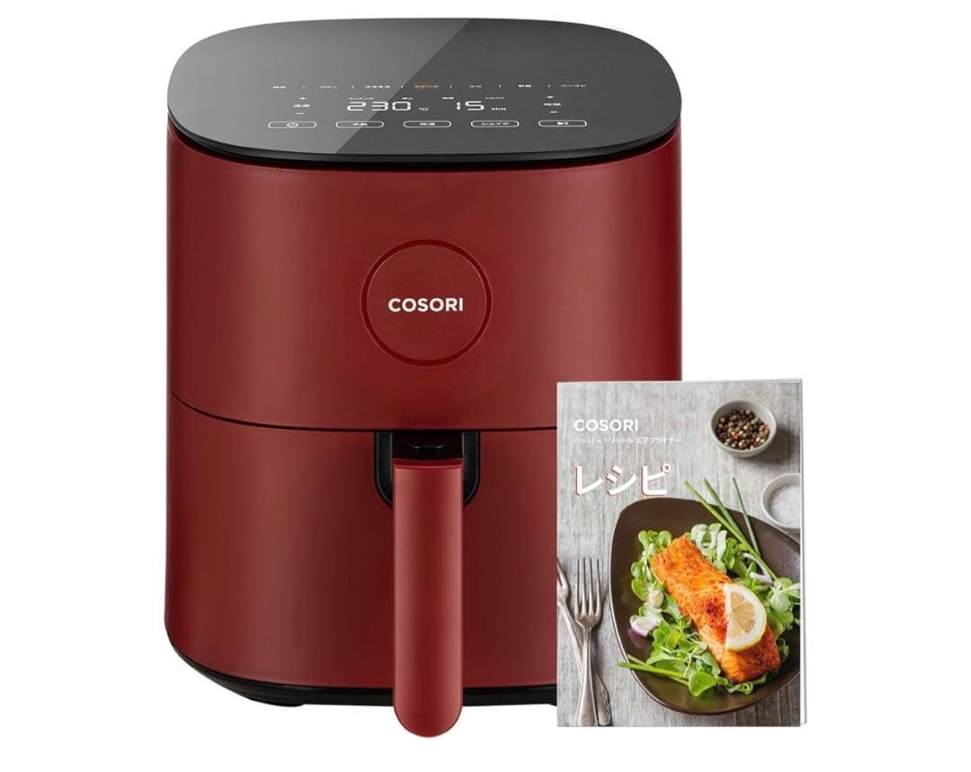 COSORI 電気フライヤー レッド レシピ本付き
