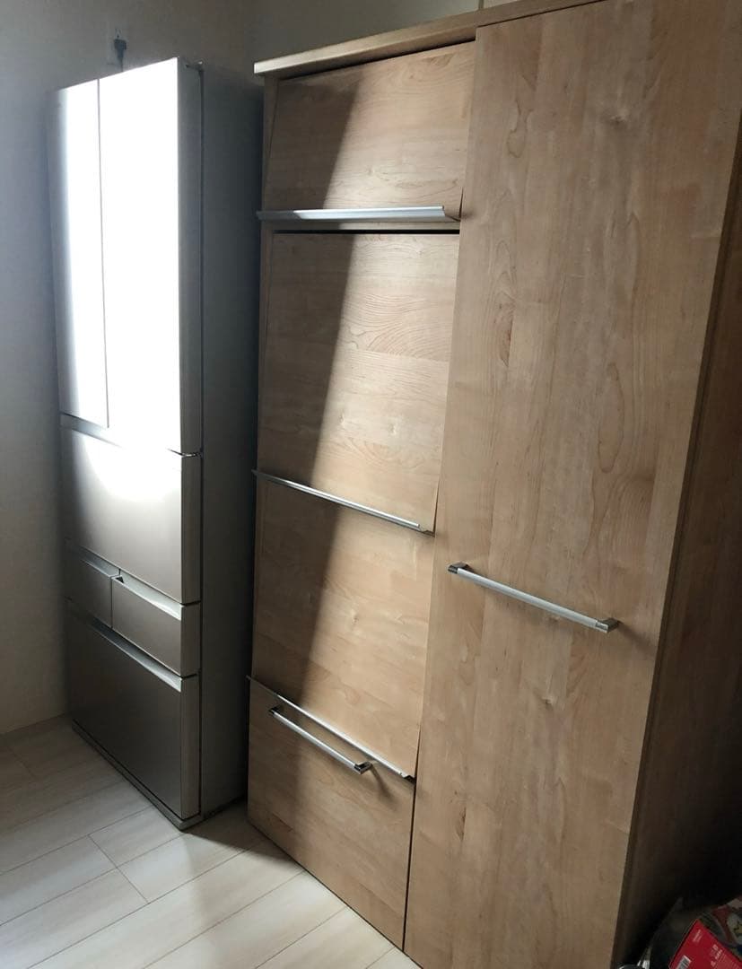 ディノス　ナチュラルウッド 食器棚 スライド扉付き