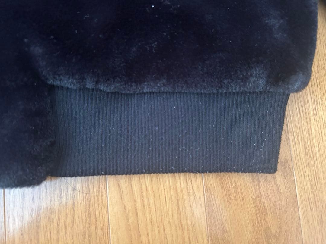 リズリサ　うさみみフードファーブルゾン フード付きベルベットジャケット　黒