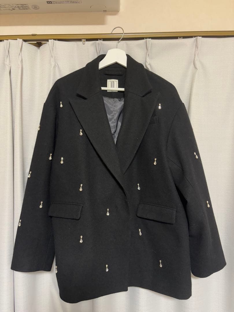 Ameri UND ELSA BIJOU WOOL JACKET ブラック M