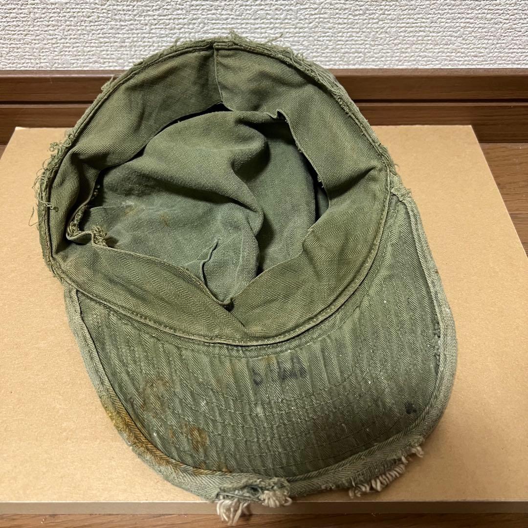 40s WWII usmilitary ヘリンボーンツイル キャップ
