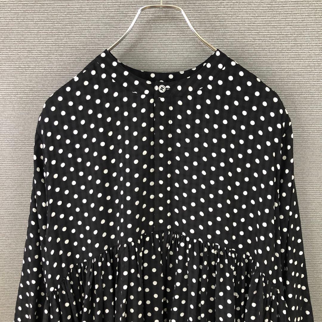 BEARDSLEY ドットギャザーチュニック F ブラック