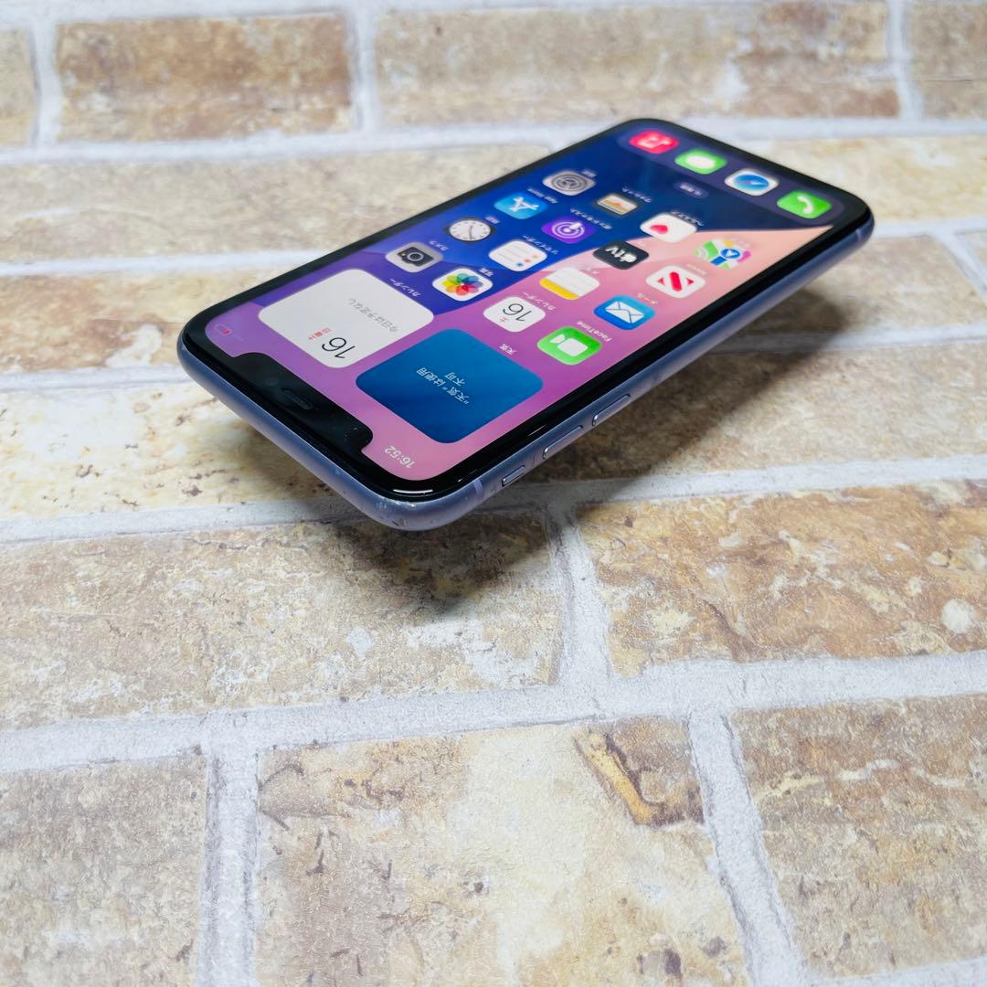 SIMフリー iPhone11 64GB X-1378 パープル 新品バッテリ－