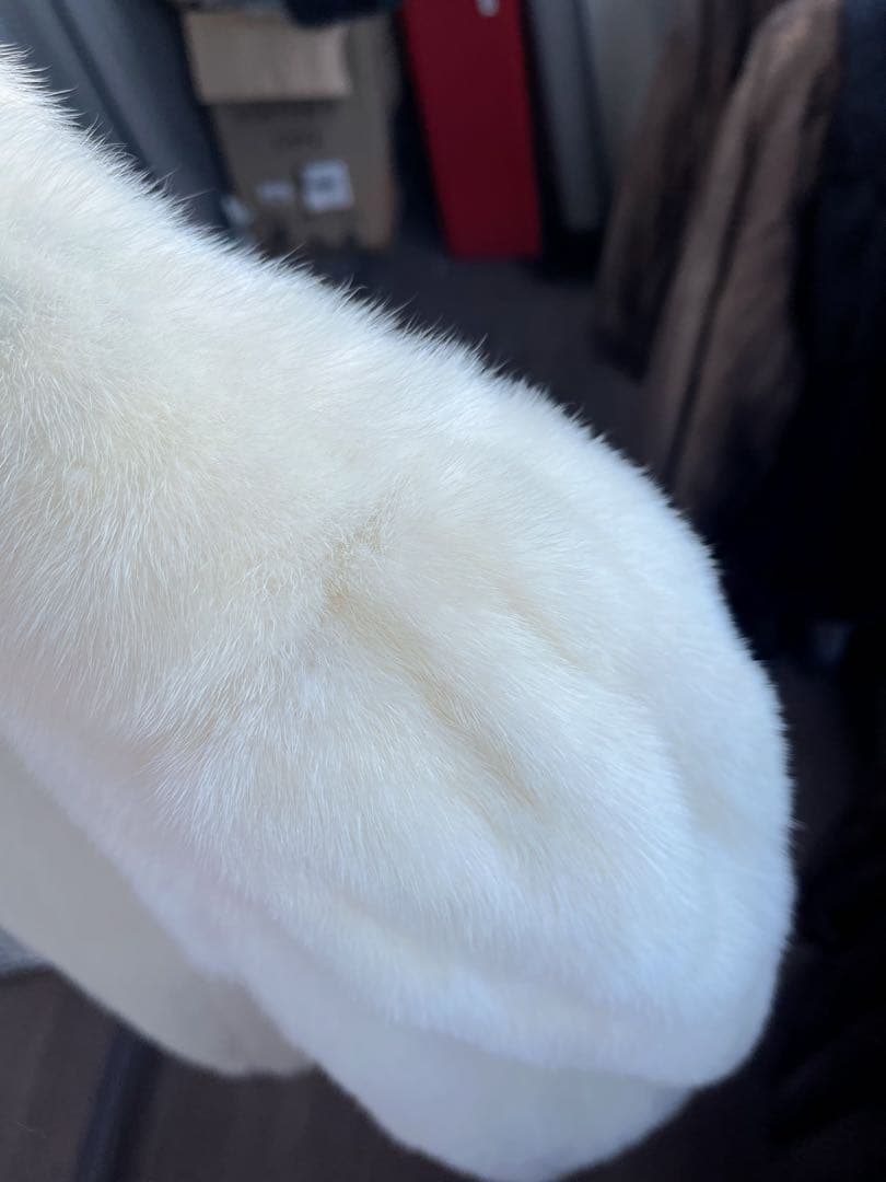 MINK パールミンク 毛皮 コート ホワイト アイボリー