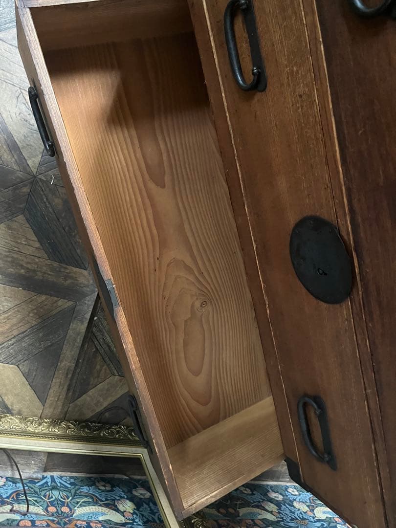 和箪笥 昭和レトロ 当時物 インテリア 年代物 鉄金具 アンティーク ビンテージ