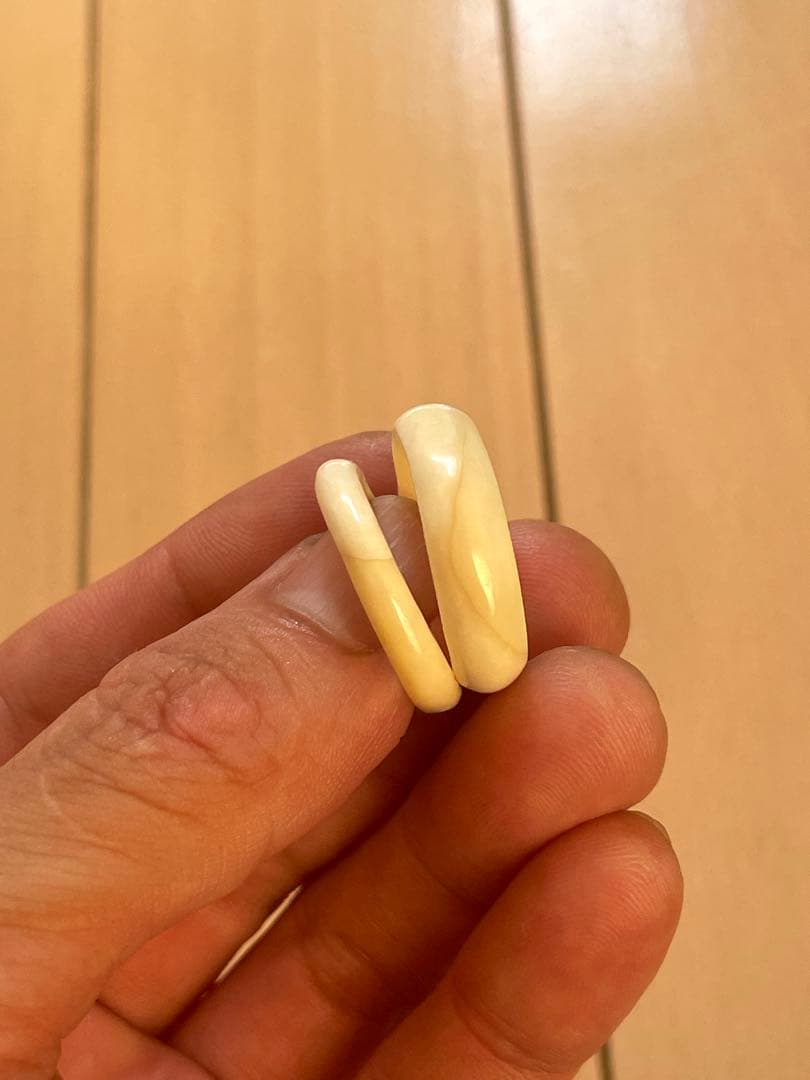 鯨歯リング　17.5〜17.8号マッコウ　抹香鯨　印材　根付け　ボーンカービング