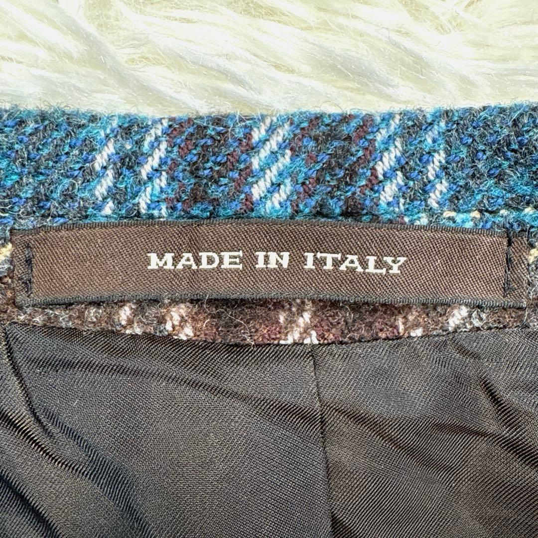 タリアトーレ　ツイード　テーラードジャケット　チェック　イタリア製　ウール　46