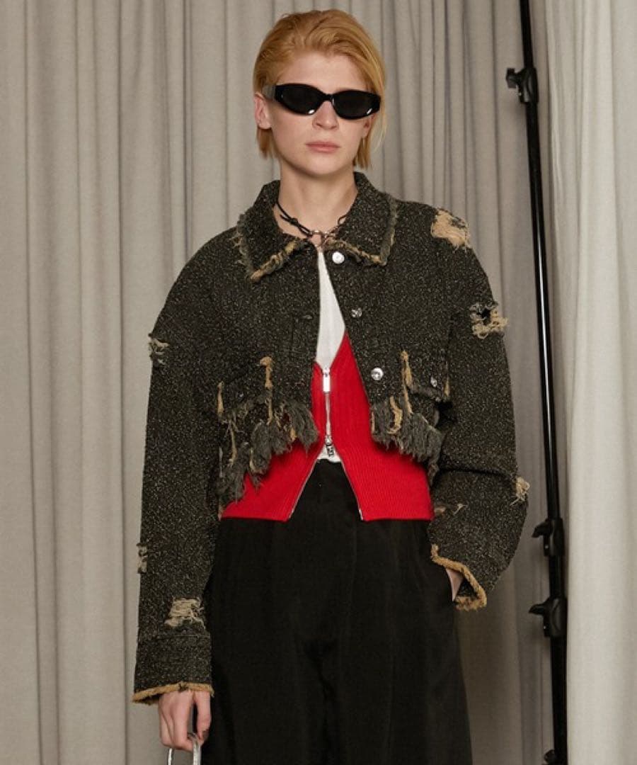 蕎麦　PRANK PROJECT tweedy denim blouson