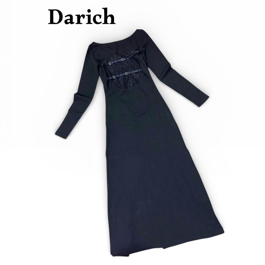 未使用★Darich バックオープンレースロングワンピース　ブラック