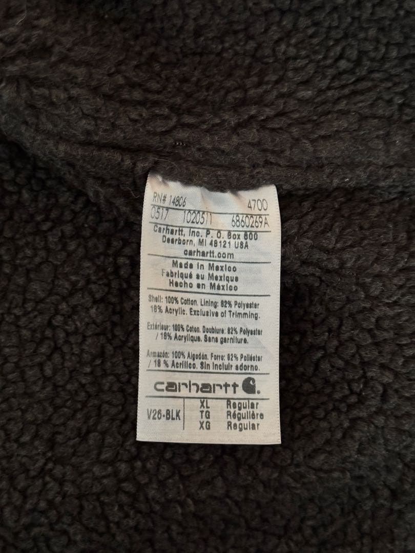 【超人気】カーハート ダックベスト XL ブラック 鬼フェード ヴィンテージ