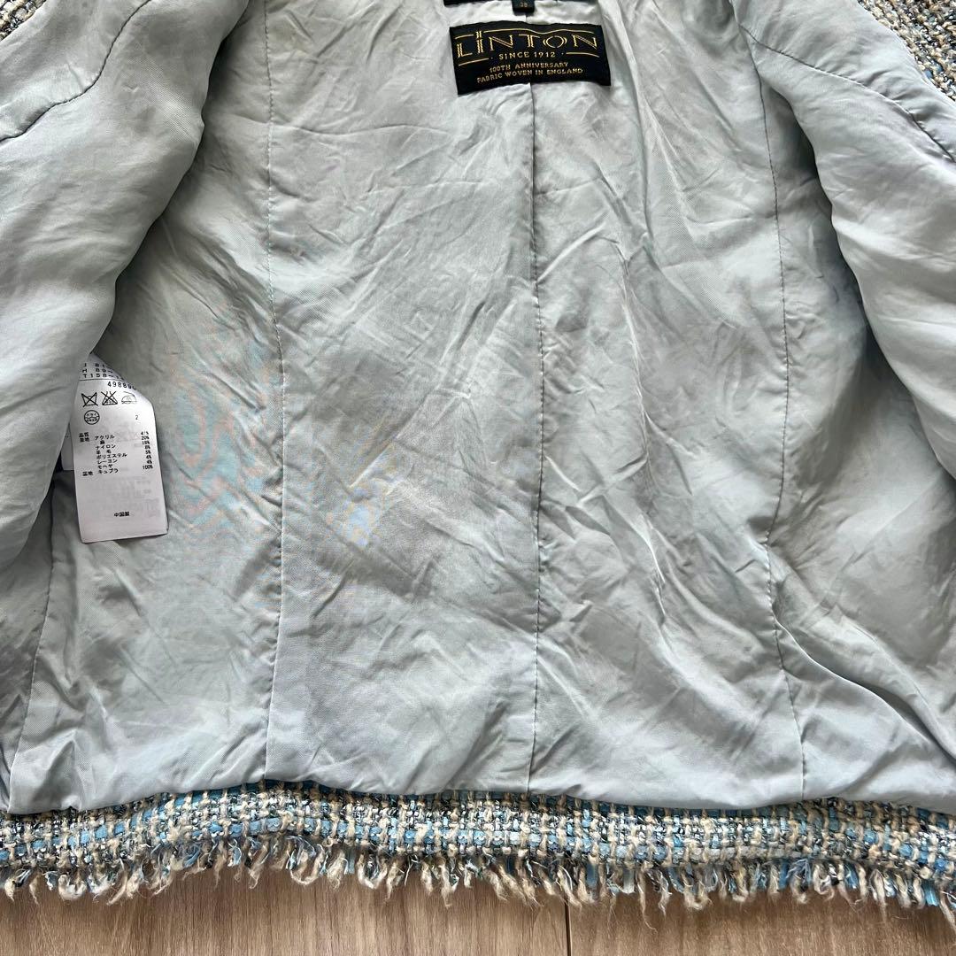 美品【期間限定出品】23区 リントンツイード ノーカラージャケット 38