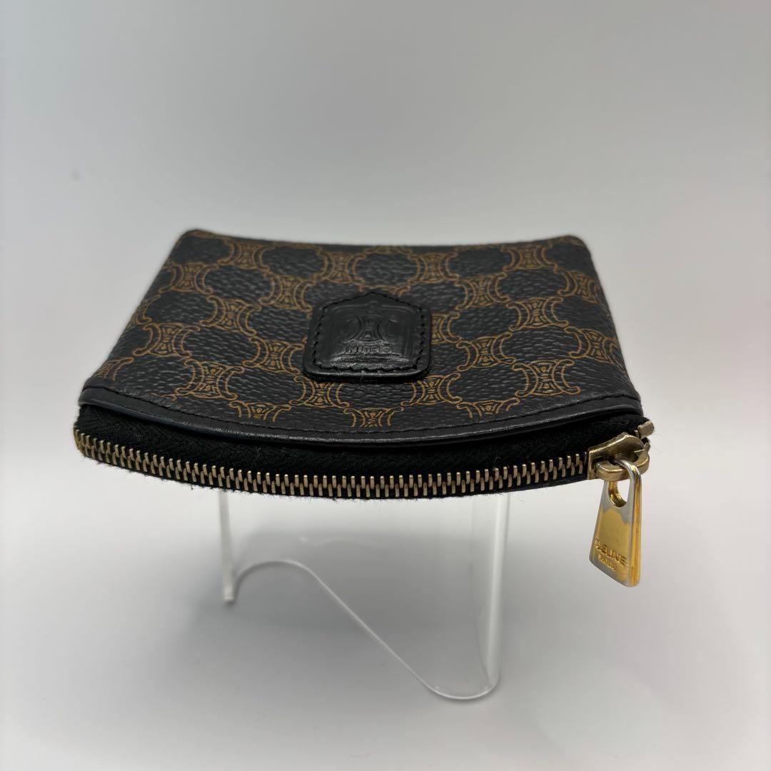 CELINE ケース　マカダム　トリオンフ　ブラック　レザー　黒マカダム