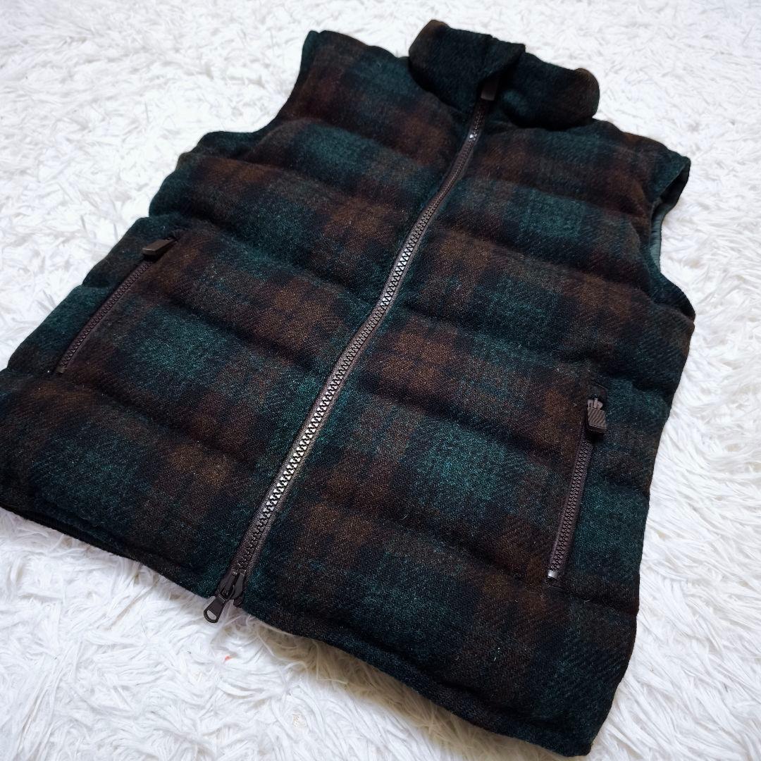 【美品】ASPESI × Harris tweed チェック柄 ダウンベスト M