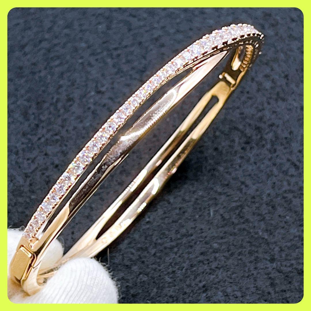 ✨極美品✨スワロフスキー SWAROVSKI ローズゴールドピンクバングル