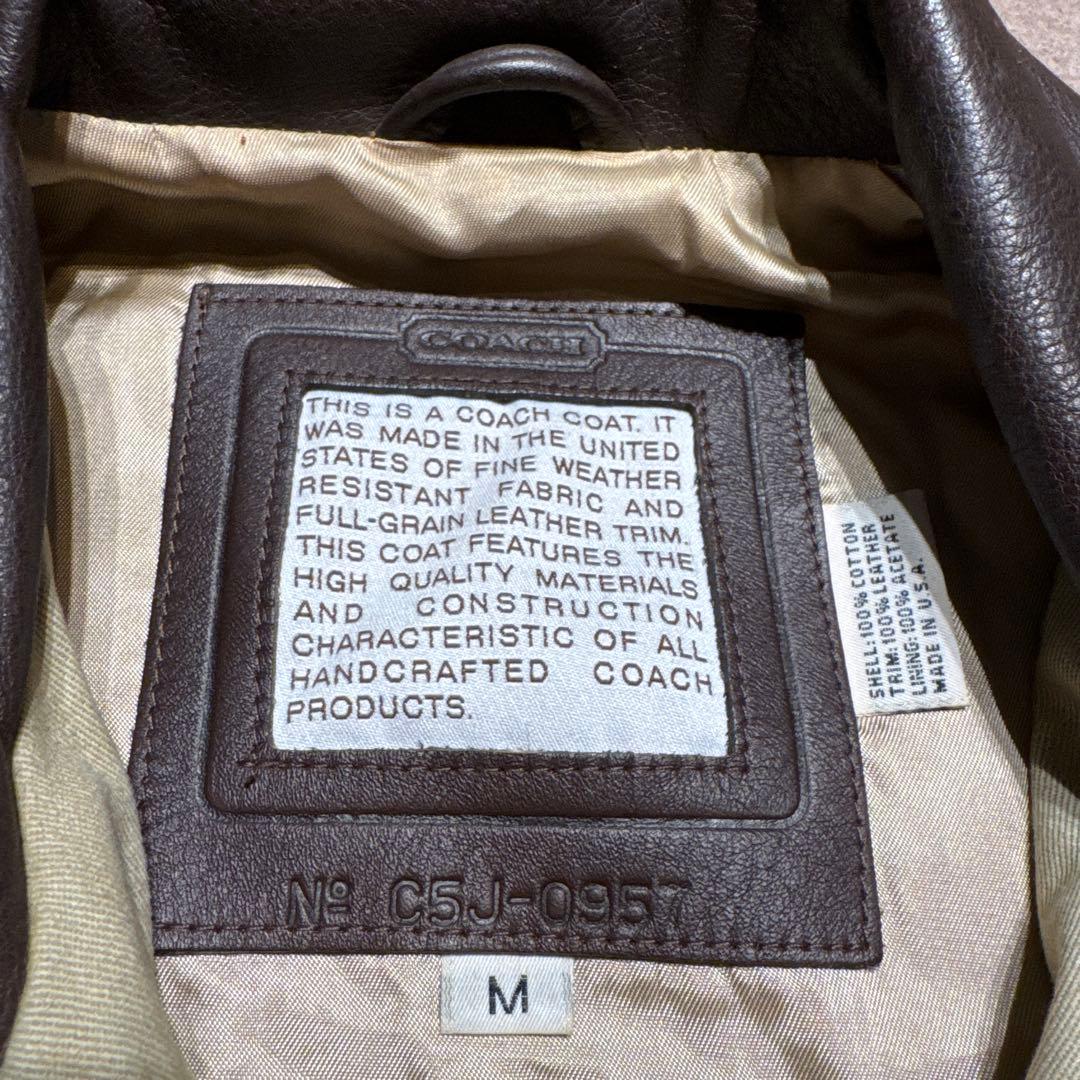 Old coach カバーオール　ジャケット　レザー　ベージュ　ビンテージ　M