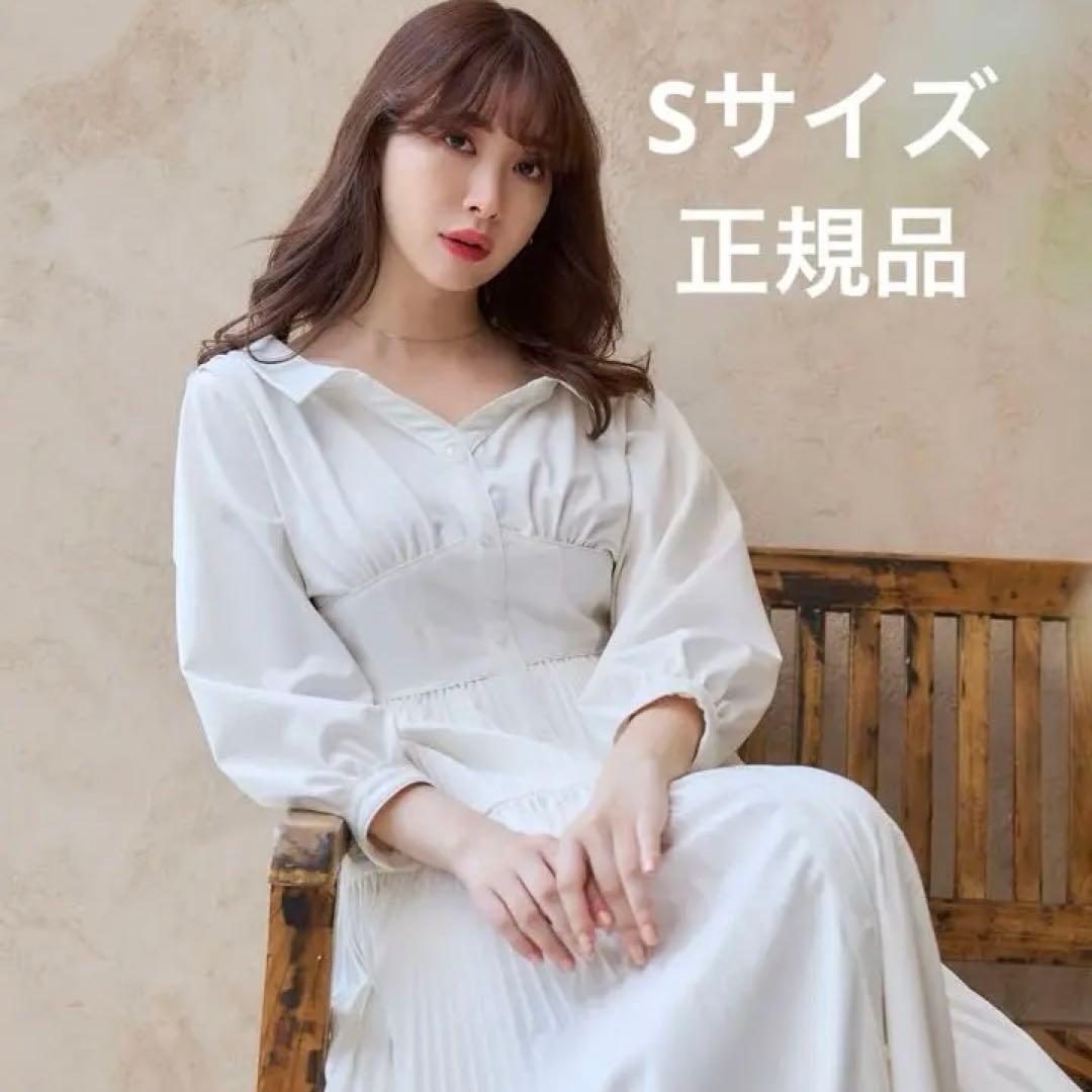 ワンピース herlipto Pleated Open Shirt Dress white