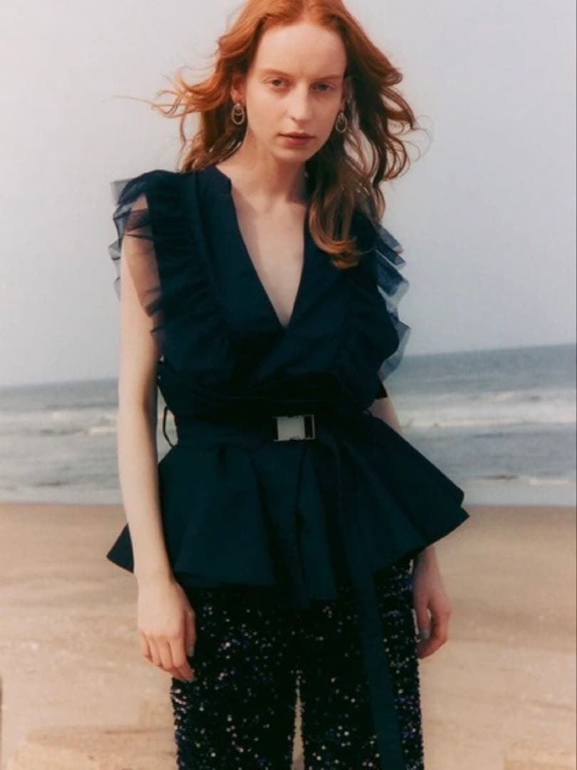 【新品】LA BELLE ETUDE／サークルフレアボリュームベルト ブラック