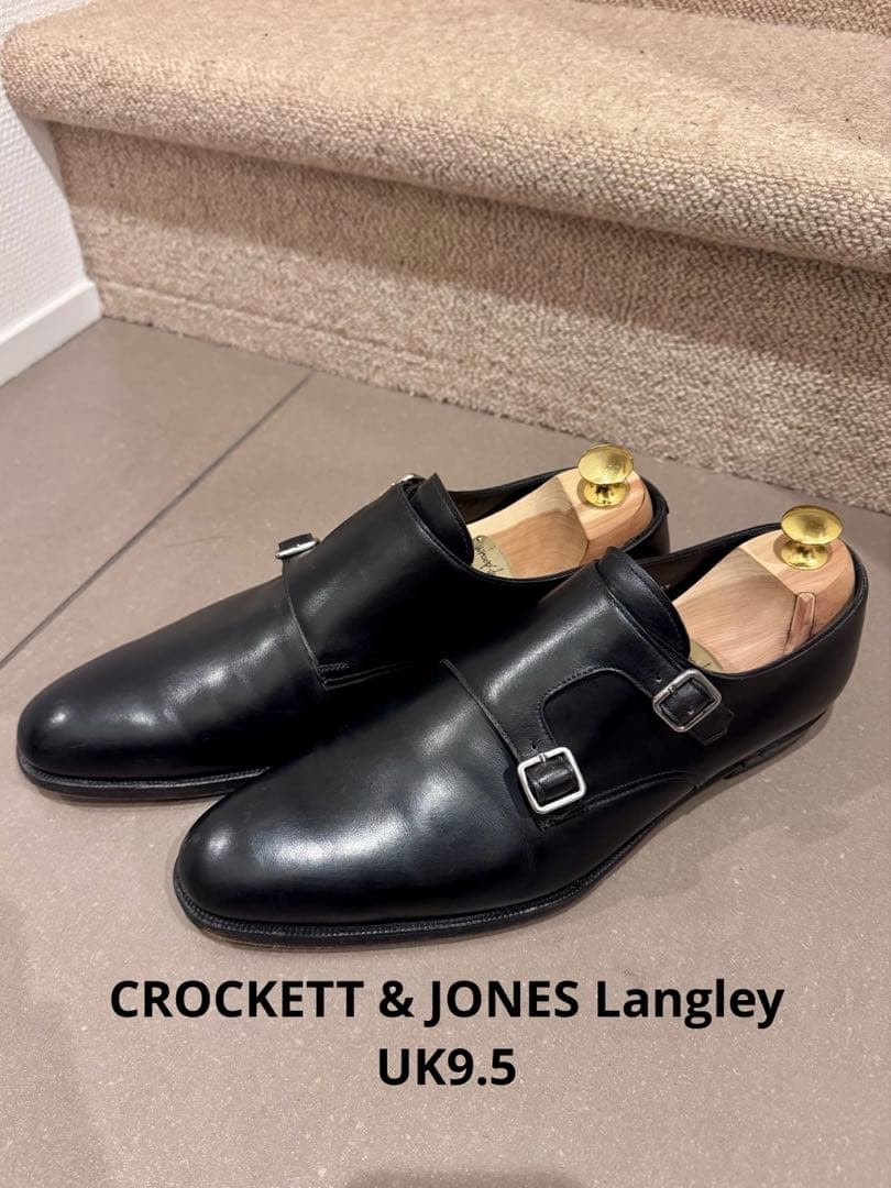 ち*る様 CROCKETT & JONES Langley モンク ブラック U