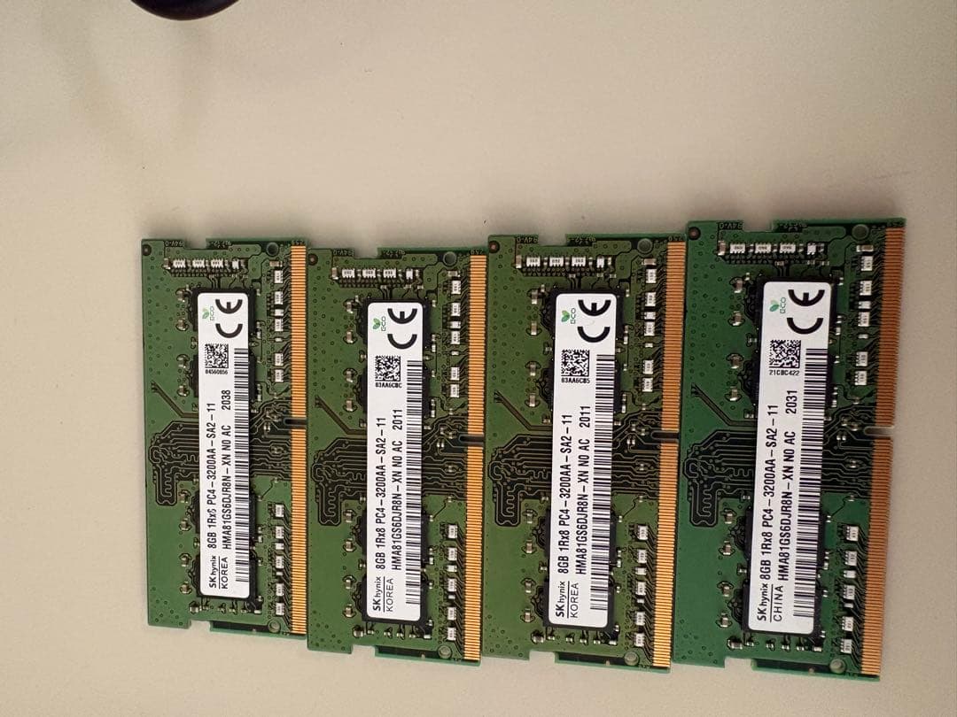 DDR4 8GBメモリ 4枚