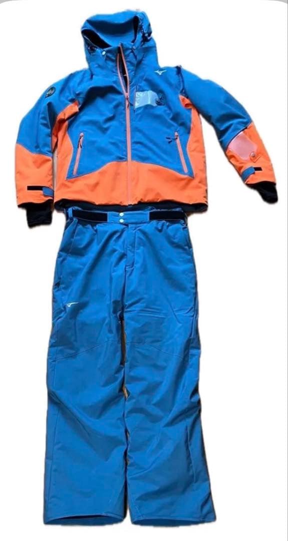 MIZUNO ミズノ スキーウェア XLサイズ上下セット ブルー オレンジ