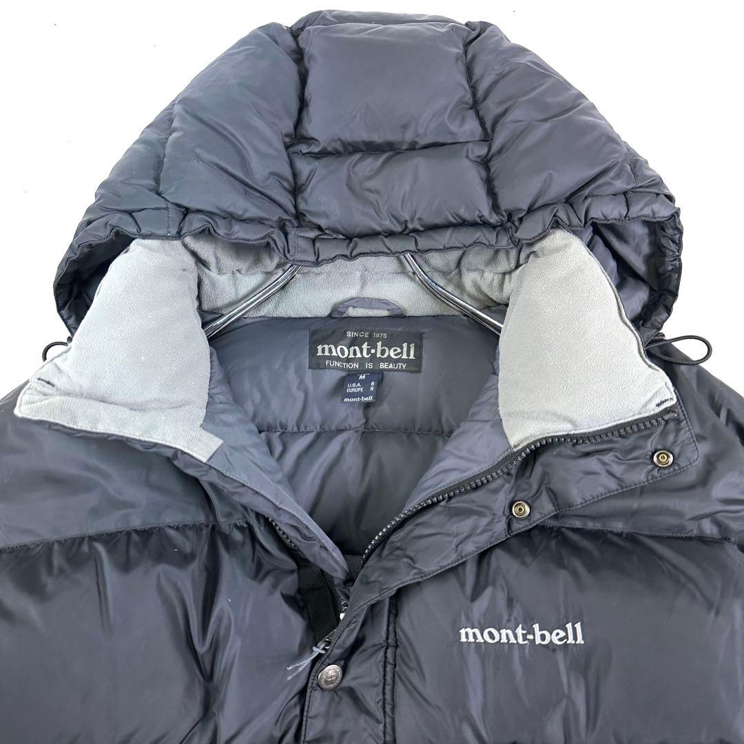 【美品】モンベル ベーシックダウンジャケット ブラック 黒 M ドローコード有