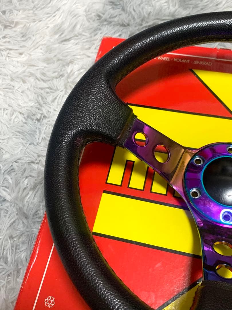 希少　ネオクロームスポーク　レザーステアリング　350mm 即納◎