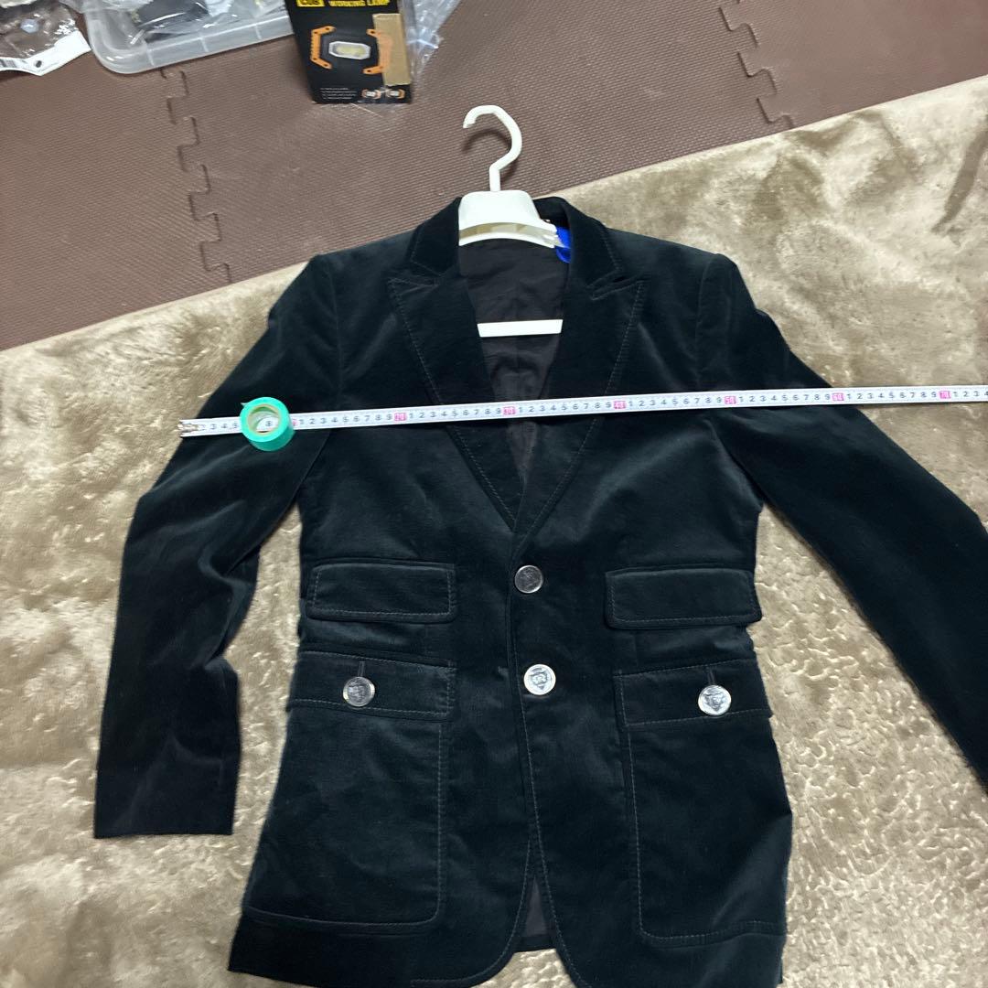 GUCCI.コットンジャケット42 ITALY ベルべット調、黒系