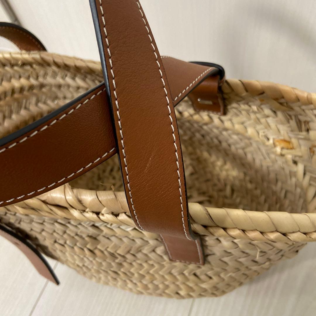 こりこー　LOEWE かごバッグ ブラウンハンドル