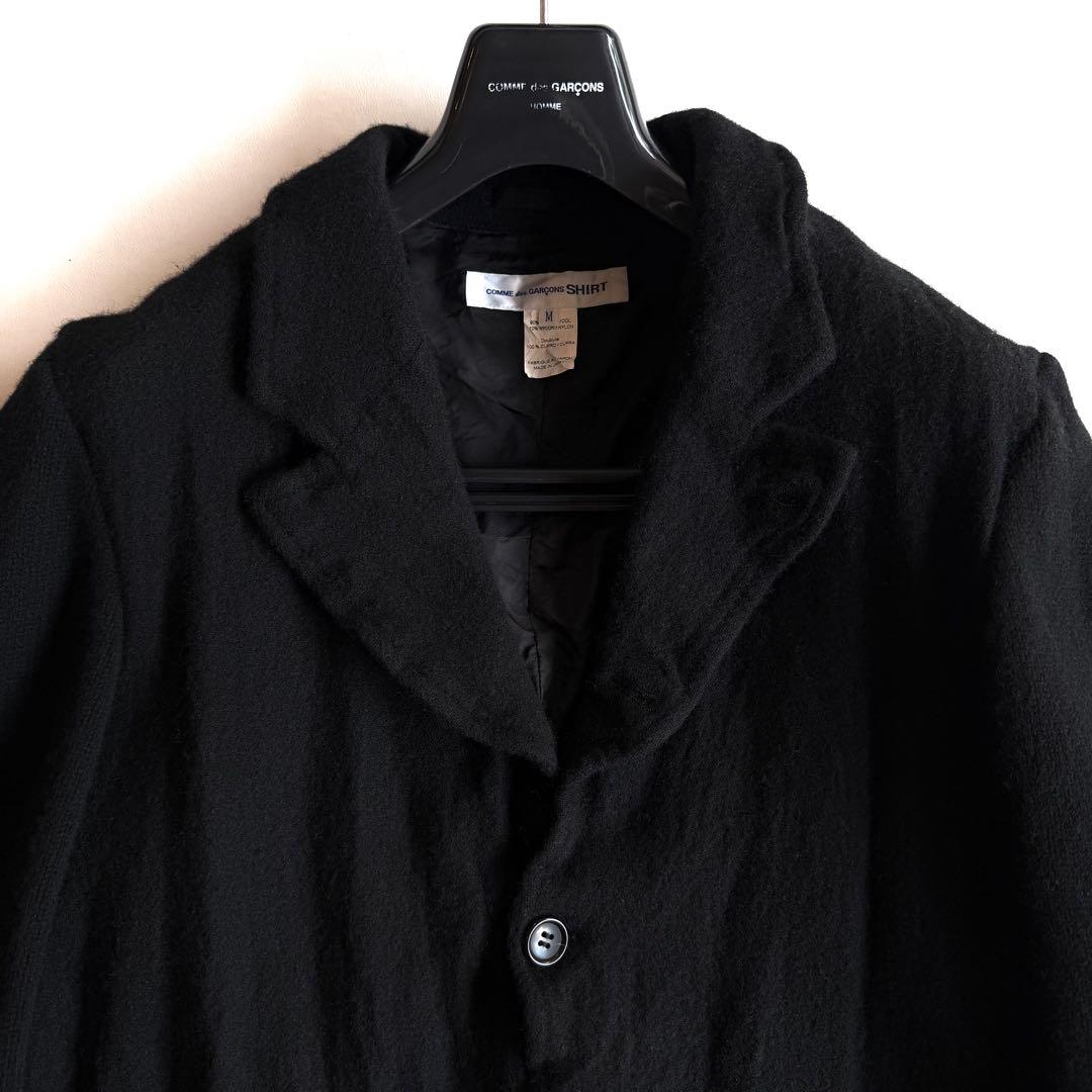 《美品》24aw コムデギャルソン シャツ ウール縮絨 ジャケット ブラック M