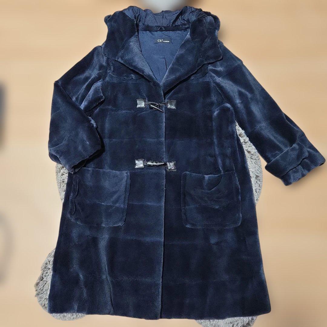 CBF FOURREUR ウィーゼル シルク100% ダッフル コート