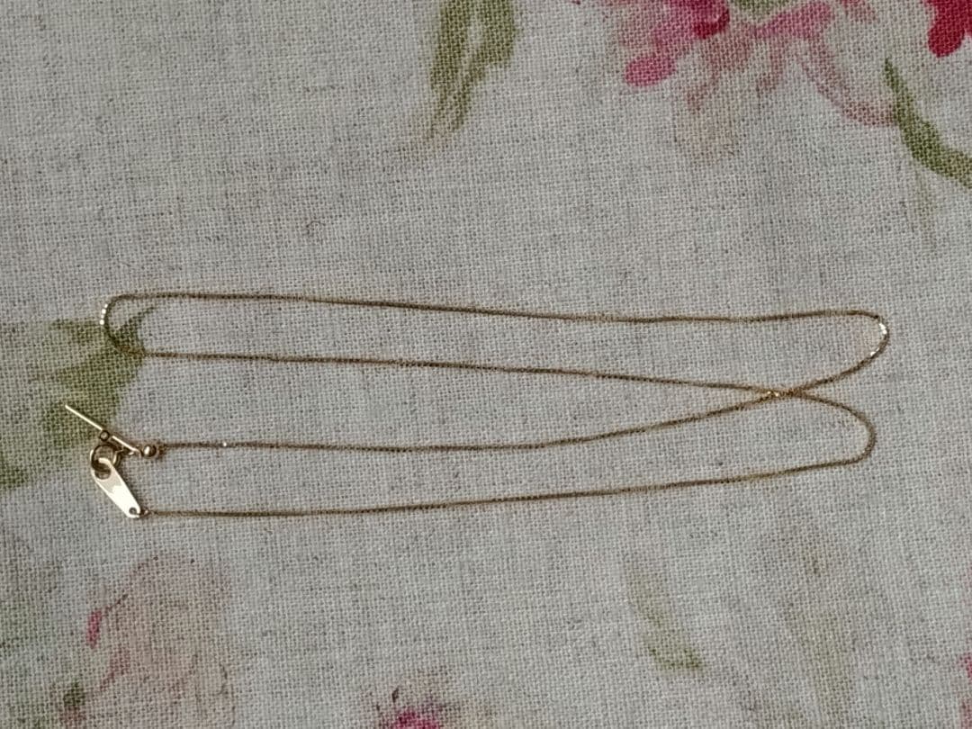 K18 スライドピン ベネチアンチェーン0.8mm ✕50cm